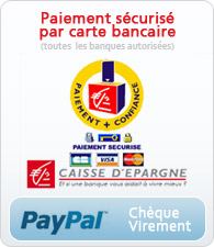 Paiement sécurisé par CB, chèque, paypal et virement