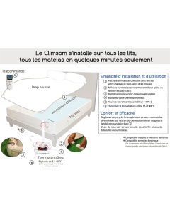 Surmatelas Climsom Intense climatisé rafraichissant pour les jambes