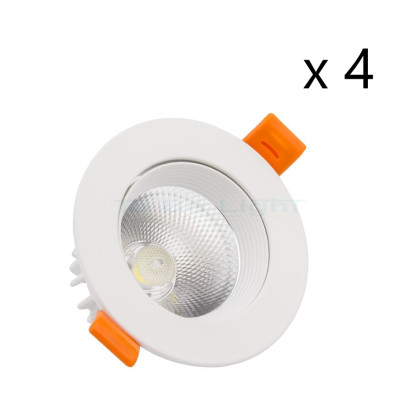 Fin série 4 x Spot LED 12W  Orientable 960 lm Blanc