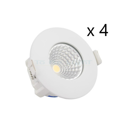 Fin série 4 x Downlight LED étanche IP65 8W 