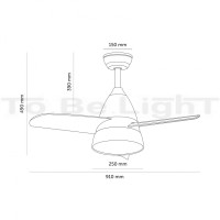 Ventilateur de Plafond LED Industriel avec CCT Sélectionnable 15W Gris