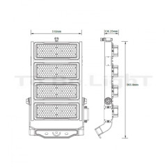 Projecteur de Stade LED SAMSUNG 1000W Mean Well Dimmable