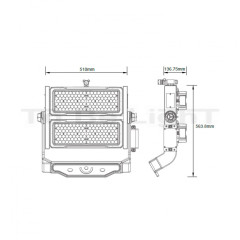 Projecteur de Stade LED SAMSUNG Mean Well Dimmable