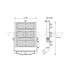 Projecteur de Stade LED SAMSUNG 750W Mean Well Dimmable