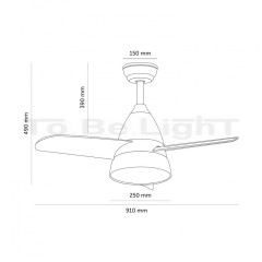 Ventilateur de Plafond LED Industriel avec CCT Sélectionnable 15W Blanc