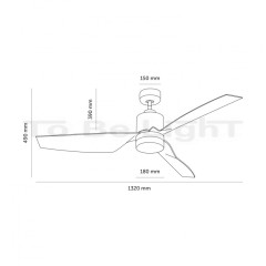 Ventilateur de Plafond LED Minimal PRO Silencieux avec CCT Sélectionnable 15W Blanc