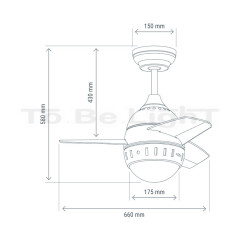 Ventilateur de Plafond LED Modern 7W Noir