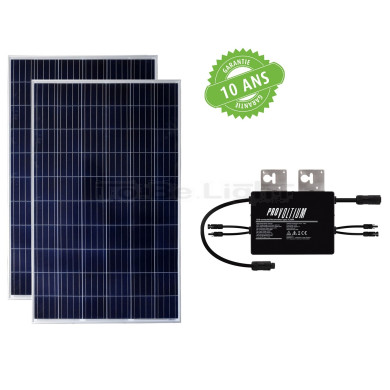 Kit 2 x Panneaux Solaires Photovoltaiques Polycristallin 275W Class A + Onduleur 600W