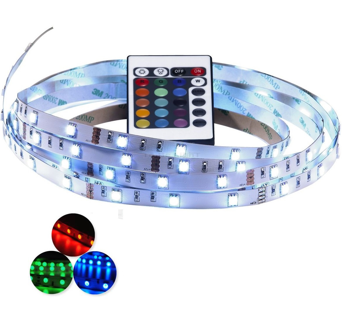 Kit ruban LED RGB 60LED/m IP65 5m contrôleur RF avec batterie 4200mAh